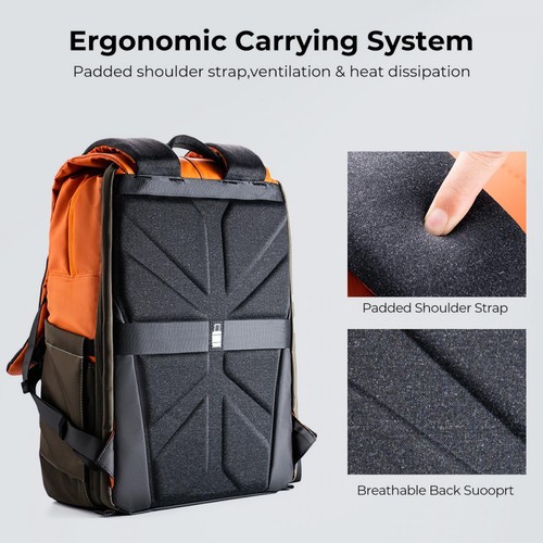 K&F Concept Backpack 20L Orange + Dark Green Travel Backpack for Outdoor Phot... - 第 6/9 張圖片