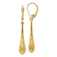 14k Yellow Gold Drop and Dangle Earrings 1.6g L-44mm, W-5.5mm for Mom