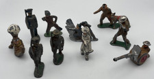 VINTAGE TOY MILITARY SOLDIER ARMY MEN US WWI LOT OF 10 BARCLAY MANOIL LEAD  USA