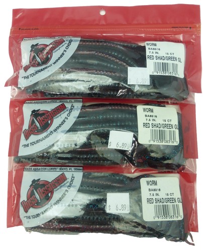 Bass Assassin Bang Lures Ding Dong Worm 6" Junebug/Blue Tail 3 packs of 15 | eBay Bass Assassin Bang Lures Ding Dong Worm 6" Junebug/Blue Tail 3 packs of 15 | eBay