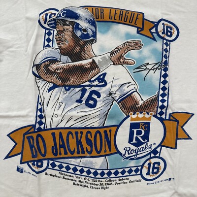 Vintage 80s Nutmeg MLB Bo Jackson #16 Kansas City Royals ￼shirt