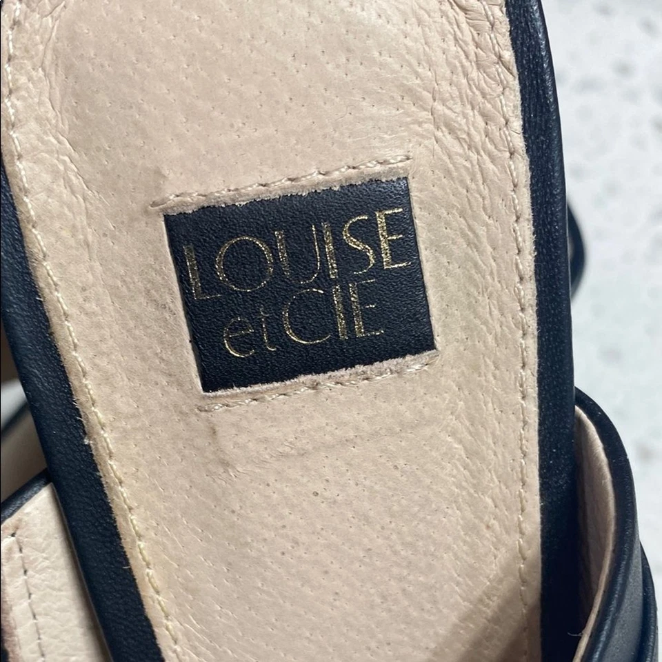 Sandalias Louise Et Cie Negras TALLA 9/40 tono dorado hebilla madera piedra detalles boho lux Foto 2 de 4