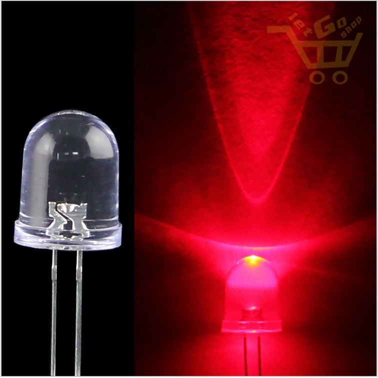 Lot De 4 LED 10mm + Résistances Pour 12V - Couleurs : Blanc, Bleu, Rouge, Vert, Jaune