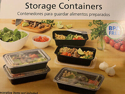 Mainstays 2 Compartment Meal Prep Food Storage Container, 5 Pack