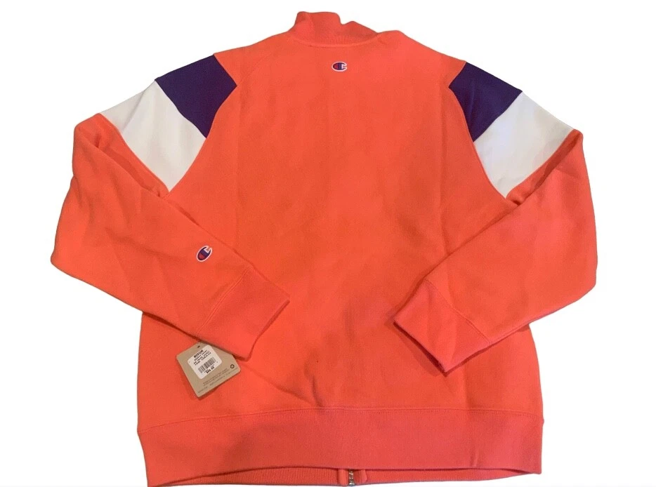 Champion Life Reverse Weave Colorblock Full Zip Logo Track Jacket Papaya  Medium - Image 4 of 4