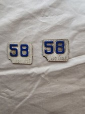 1958 CONNECTICUT vintage License Plate METAL Registration Date TABs Tag 58 CT A2