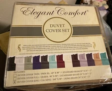 Elegant Comfort 3 Piece 1500 TC Duvet Cover Set, King/Cali King~New, Unused