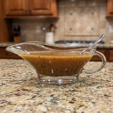 Anchor Hocking Presence Clear Glass Gravy Boat, 10 Ounce, Item 1028, Made In USA