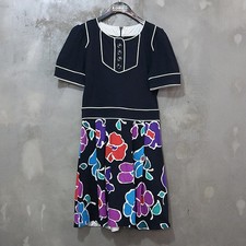 Marc_Jacobs Button Point Flower Printing Short Sleeve Dress