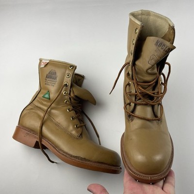 VTG 90 s Greb Kodiak Men s 8 Steel Toe Work Boots Insulated Leather Tan Canada