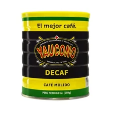 Yaucono Decaf Ground Coffee 8.8 Ounce Canister, Puerto Rico (250 g)