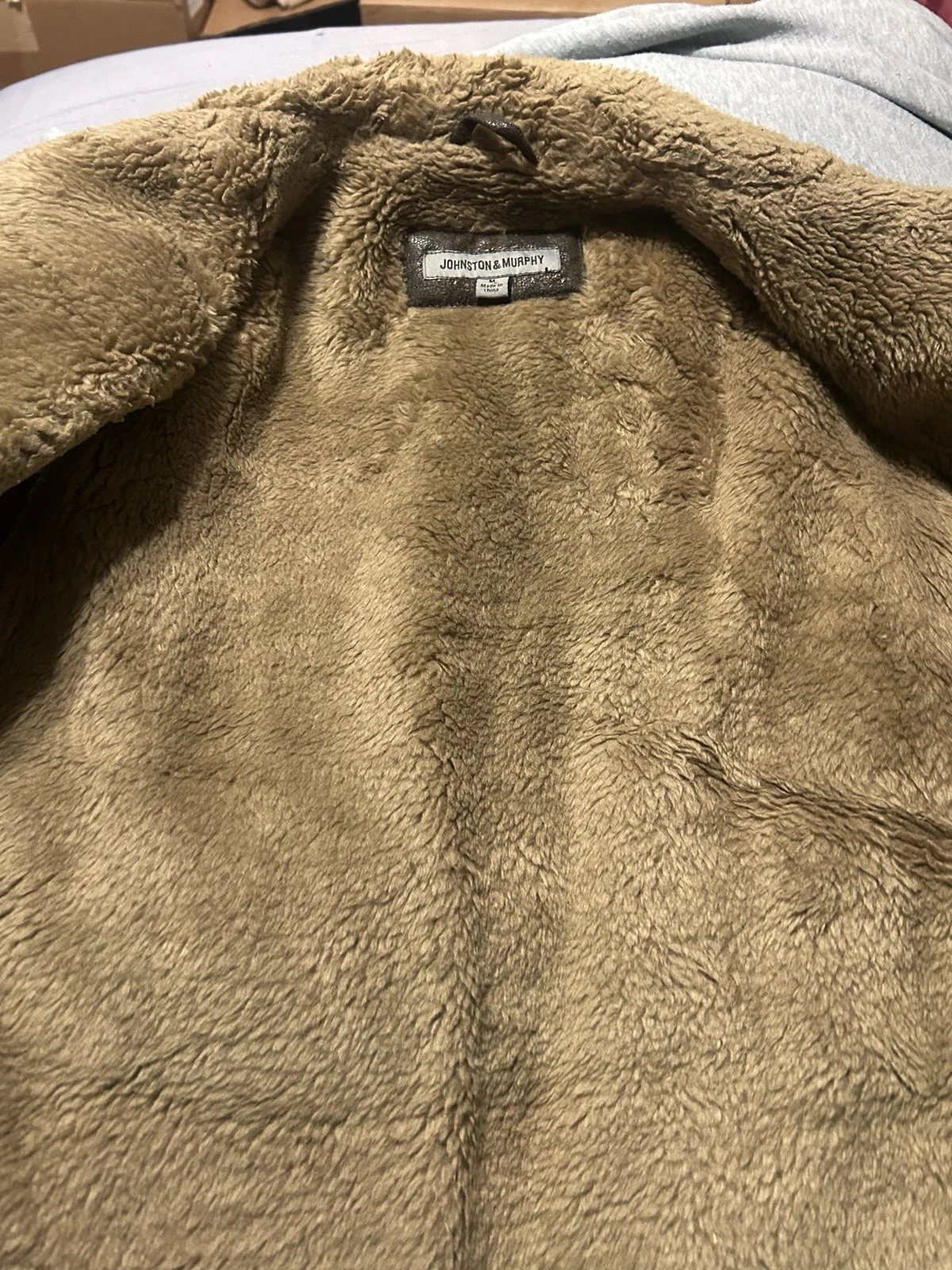 Vintage Johnston & Murphy Faux Suede Vest Men's Size M Sherpa Fleece Lined - product detail image 5