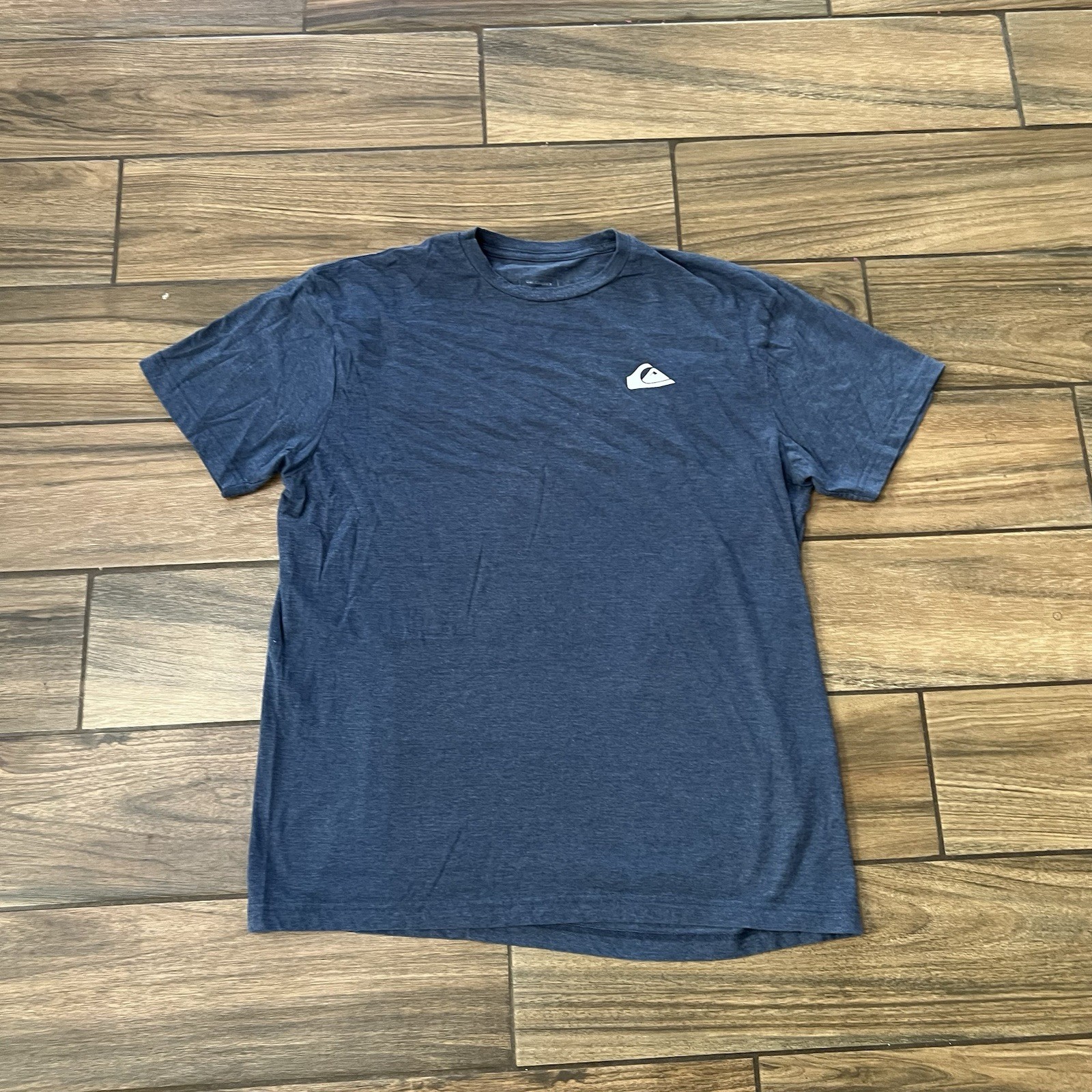 Quiksilver Mens T-Shirt XL Blue Crew Neck Logo Casual Surf Tee