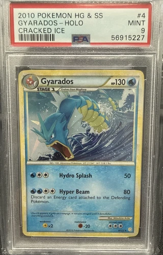 2010 POKEMON HEARTGOLD & SOULSILVER #4 GYARADOS-HOLO CRACKED ICE PSA 9 (POP 52)