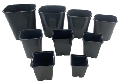 Square Plant Pots Rigid 7cm 9cm 10cm 1 2 3 4 5 Litre Strong Plastic Flower  Pot | eBay