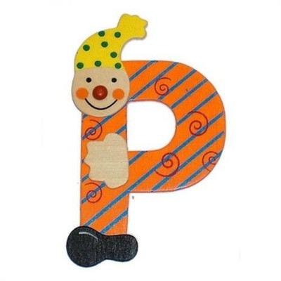 Bartl 105146 - Buchstabe Clown P 9 cm groß aus Holz NEU