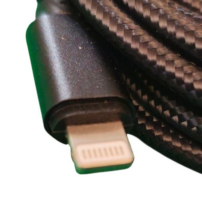 Mighty Wireless USB-A 10ft Charge Sync Cable Black Nylon Cord Tangle Free Long