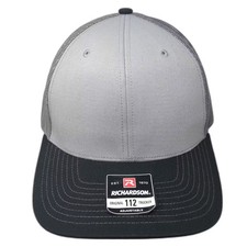 Richardson Trucker Hat Gray Black Snapback OS Adjustable Mesh Back Plain