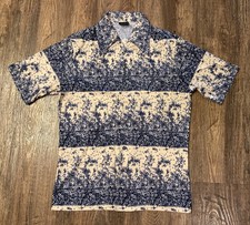 Vintage 70s Joel California Short Sleeve Shirt Size Medium Retro Disco Floral