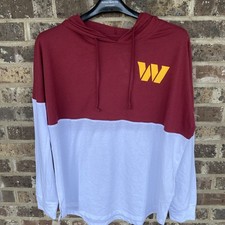 NFL Washington Commanders Lightweight Hoodie Shirt Fanatics Mens Large White Red