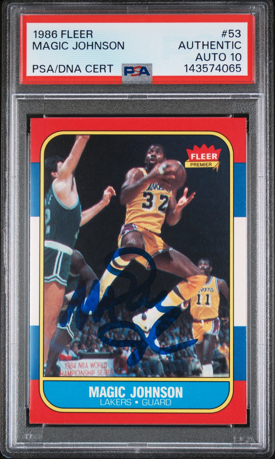 1986 Fleer #53 Magic Johnson PSA DNA 10 SIGNED