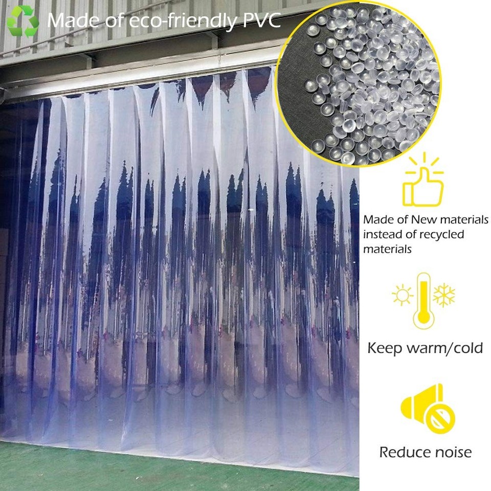 Plastic Vinyl Strip Door Curtain – 148 Feet Clear Ribbed PVC Plastic Vinyl Strip Door Curtain – 148 Feet Clear Ribbed PVC