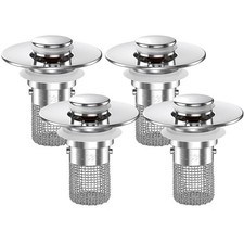 Pop-up Bathroom Sink Drain Strainer, 4PCS Hair Catcher