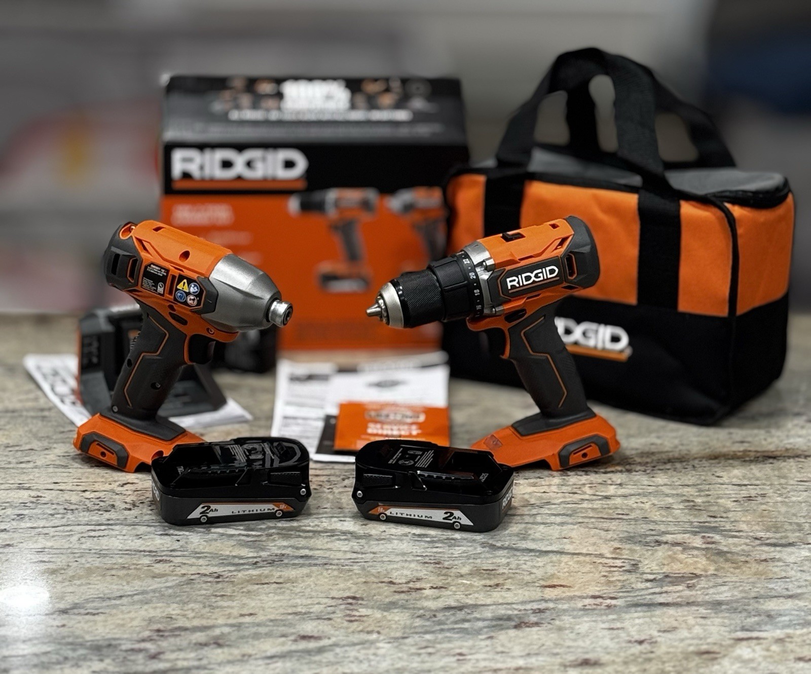 Brand New Ridgid (R92721) 18v 2 - Tool Combo Kit w/ Battery 