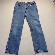 Riders Womens Blue Denim Stretch Five Pockets Outdoor Straight Leg Jeans 12 M
