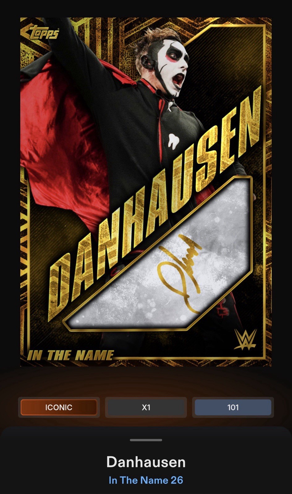 Danhausen - Gold Signature Iconic - Topps Slam WWE In The Name 26