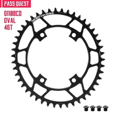 110BCD Bike Chainring Round Oval Narrow Wide Chainring 4-Bolt 36-52T for Shimano