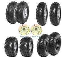 7" 8" 10" ATV Go Kart Wheel Tire Rim 4 Lug 110mm Rear Axle Hubs 19x7-8 22x10-10