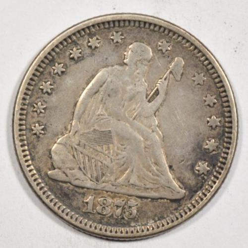 スマイル② 1875 SEATED LIBERTY QUARTER ~ TYPE 2 REVERSE! SO ORIGINAL ~ NICE
