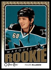 2009-10 O-Pee-Chee #768 Frazer McLaren San Jose Sharks Rookie Hockey Card. rookie card picture