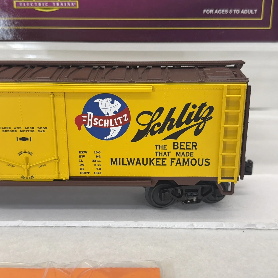 MTH Premier 20-94036 Schlitz Milwaukee 40’ Beer Reefer O Gauge Used #92136 - Image 3 of 4