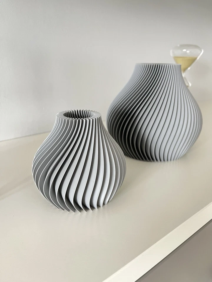 3D-gedruckte Vase Spiralform – Moderne Dekovase für Pampasgras & Trockenblumen - Bild 2 von 4