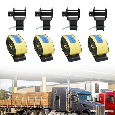 4PCS Heavy-Duty Trailer Winch Set - 5400 LBS Load Capacity, Adjustable Design