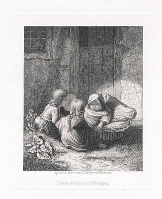 Johann Georg Meyer Bremen Düsseldorf Radierung Kinder
