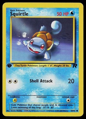 Pokemon Card - Squirtle Team Rocket 68/82 Common 1st Edition