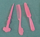 Vintage Barbie Clothes - MOD Era Quick Curl Barbie Family Comb, Brush, Curler