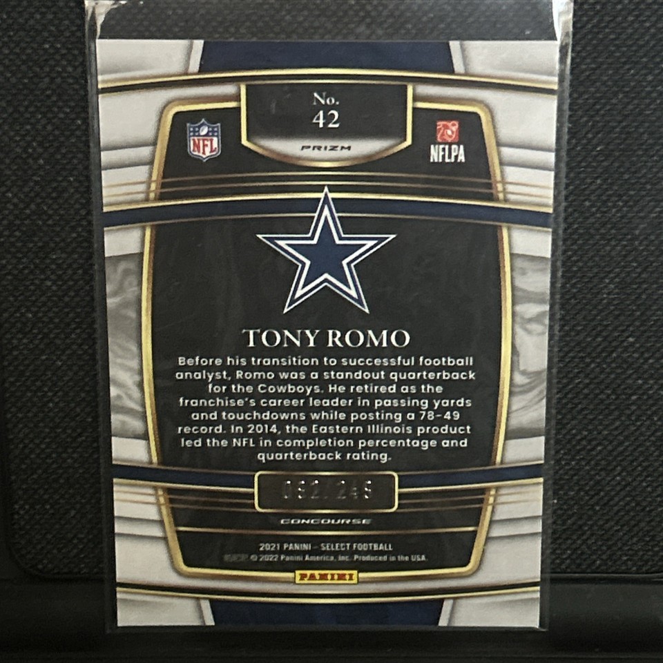 2021 Select Tony Romo Tri Color Prizm Concourse 92/249 Cowboys | eBay
