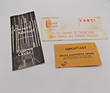 Vintage Ridgeway Clocks Owner's Manual + extra suspension spring 1983 HG/HL mvmt