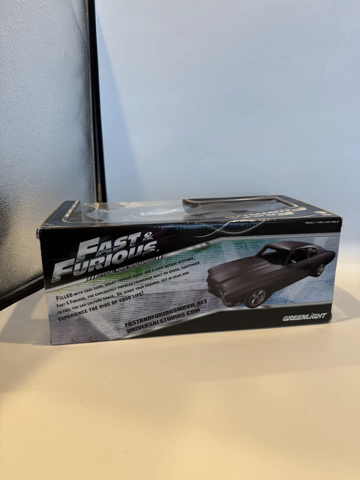 GREENLIGHT FAST AND FURIOUS 1/18 SCALE DOM’S 1970 CHEVELLE SS DIECAST FREE SHIPP - Image 3 of 4
