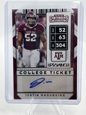 2020 Panini Contenders Draft Picks #181 Justin Madubuike Ticket Auto A50