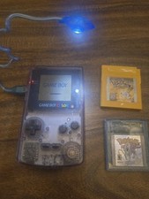 Nintendo Game Boy Color Handheld System - Atomic Purple With Pokémon Style Cover