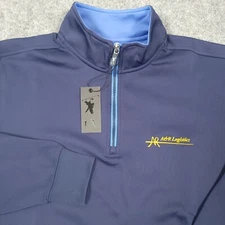 NWT Fairway & Greene Tech Pullover Mens M Blue Caves 1/4 Zip Golf Embroidered