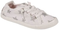 Roxy Girl's Bayshore Shoe - White / Silver Stars - New