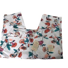 ST JOHS BAY CAPRI white FLORAL SECRETLY SLENDER PANTS SZ 6P
