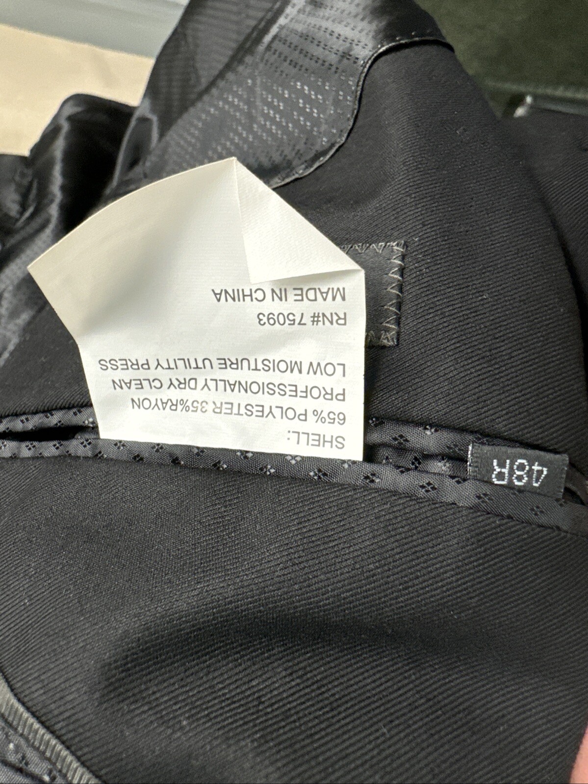 48R Lineage Solid Black Two Button Jacket Blazer … - image 11