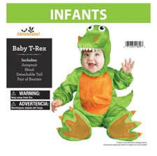T-Rex Dinosaur Baby Halloween Costume Jumpsuit Size 6-12 mo NWT 4-pc